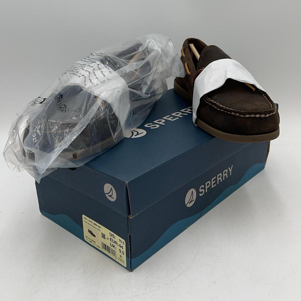 Sperry AO 1 Eye MM-201 Boat Shoes Mens Dark Brown Suede Deck Casual Size 10.5